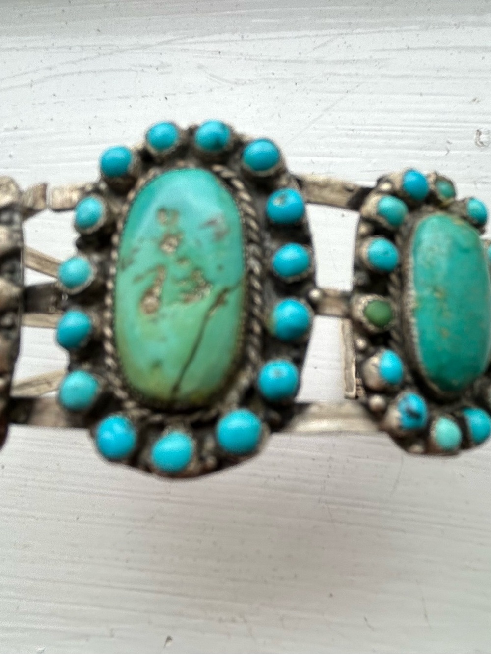 Native American hand crafted sterling silver with turquoise bracelet